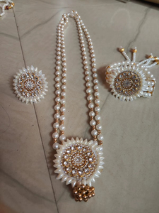Classical Geometric Natural Pearl Beaded <b>Rope</b> <b>Chain</b> Hand-made Moti Mala Necklace Wedding Unisex Fashion Jewelry - Product Image 1