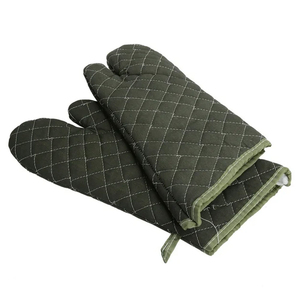 Custom Eco-Friendly Linen <b>Oven</b> Mitts Heat Resistant BBQ Kitchen <b>Gloves</b> Sublimation Style Logo Printed Cotton for Cooking Baking - Product Image 1