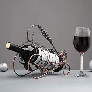 Porte-bouteille à vin en métal pour une bouteille, support à vin de table, rangement décoratif pour vin, pour bar à domicile - Product Image 6