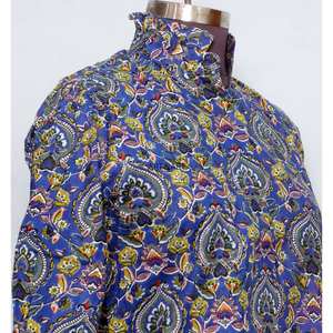 Blusa Informal Vintage con Estampado Floral Dulce, de Algodón, Manga Corta Abullonada, Cuello Redondo, Cierre de Botones, Ecológica, para Verano - Product Image 5