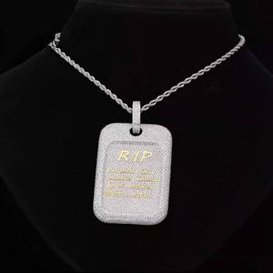 Trendy Hip Hop Iced Out Moissanite <b>Charm</b> Pendant 925 <b>Silver</b> for Certified Unisex with Chain - Product Image 1