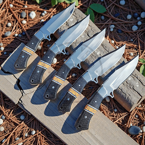 Lot de 20 couteaux de chasse à lame fixe OEM avec étui en cuir – Fournisseur en gros direct usine – Lames polies miroir - Product Image 3