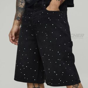 Pantalones Cortos Bermuda de Mezclilla Rasgada Gris Claro para Hombre, Cintura Media, Elásticos, Transpirables, Estilo Casual, de Algodón Tejido, para Verano, OEM - Product Image 2