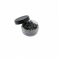 Schwarze Silikonbeschichtete 5mm Micro Link Perlen Haarverlängerungsringe 200 Stück Großhandel OEM-Lieferung