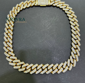S925 <b>Silver</b> Rhodium Plated <b>Chain</b> Necklace Round Brilliant Cut Lab Grown Diamond Prong Setting Unisex Luxury Everyday Wear - Product Image 3