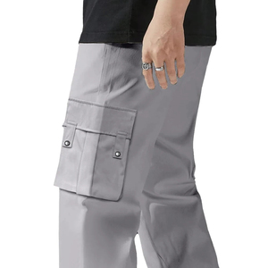 Pantalon cargo en jean baggy pour homme, taille personnalisée, style streetwear, avec cordon de serrage, coupe fuselée, idéal pour l'été – Vente directe usine - Product Image 6