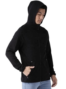 Fashion Boxy Cropped <b>Fleece</b> Cotton Full Zip Up <b>Black</b> Hoodie Custom Logo Acid Washed Hoodies For Men - Product Image 5