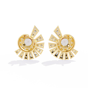 Luxury Women's 18K Gold Filled Diamond <b>Stud</b> <b>Earrings</b> Round Brilliant Cut Star Shape Wedding Jewelry - Product Image 3