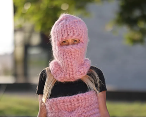 Cagoule d'hiver tendance en coton tricoté, douce, respirante, imperméable, pour le ski et le sport, avec design vieilli, haute qualité - Product Image 2