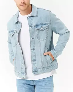 Veste en jean en coton personnalisée pour homme avec fermeture éclair, doublure en duvet, vêtement d'extérieur confortable pour la saison hivernale - Product Image 5