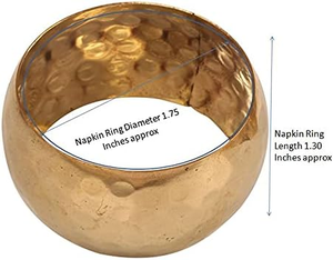 Hammered <b>Table</b> Napkin Rings Gold Tone <b>Decorative</b> Metal Napkin Holder Vintage Style Dining <b>Table</b> <b>Accessories</b> - Product Image 2