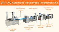 Machine à pain Piaya philippine entièrement automatique en promotion, grande capacité, ligne de production industrielle de pain plat pour boulangerie, qualité alimentaire laitière