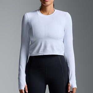 Camiseta de Manga Larga para Mujer, de Algodón Suave y Elástico, Cuello Redondo, Lisa, Informal, Básica - Product Image 1