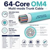 Kabel Serat Optik Multimode OM4 64 Core Indoor dengan Jaket PVC untuk Kabel Inti Data Center