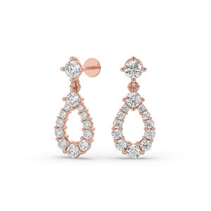 Boucles d'oreilles en diamant de laboratoire rond brillant de 1,54 carat, or 14K 10K, style unique et léger, vente en gros, fournisseur de bijoux B2B - Product Image 3