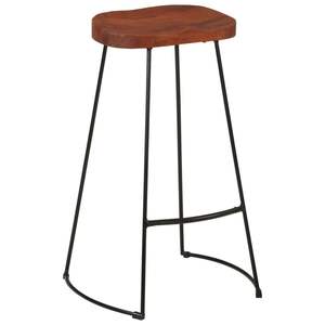Ensemble de 2 tabourets de bar marron et noir - Product Image 3