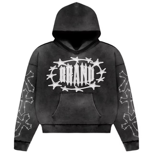 Hoodie Oversize à Strass Nouvelle Génération, Logo de Marque Premium, Streetwear, Coton Lourd, Maquette Gratuite, Direct Usine - Product Image 5
