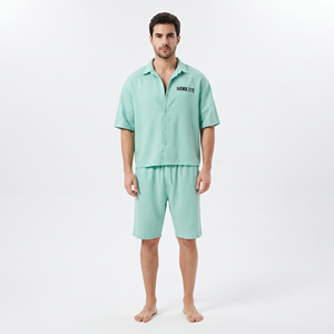 Custom printing Men's Lightweight Shirt and <b>Shorts</b> Set <b>Short</b> <b>Sleeve</b> <b>Button</b> <b>Up</b> Casual Summer Outfit - Product Image 4