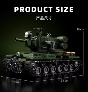 Bloques de Construcción de Tanque Pesado KV-2, Juego de Juguetes MOC, Vehículo del Ejército de la Segunda Guerra Mundial, Tanques Giratorios, Ladrillos de Juguete DIY para Niños - Product Image 2