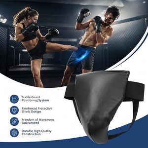 Protège-entrejambe de boxe professionnel pour homme, prix d'usine, en cuir de vachette véritable, écologique, MMA Muay Thai, couleurs personnalisées - Product Image 5