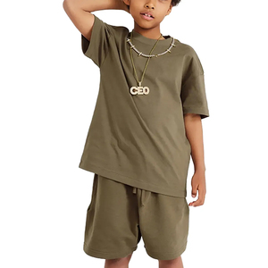 T-shirt Enfant Printemps-Été Coton Pur 220G Couleur Unie Coupe Ample Manches Courtes Unisexe - Product Image 3