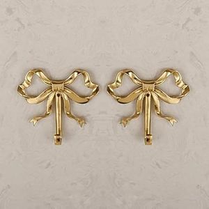 Porte-manteau mural décoratif en métal feuille d'or, résistant à la rouille, style classique, à un seul niveau - Product Image 2
