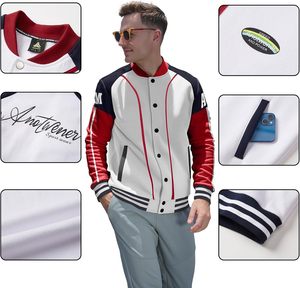 Veste universitaire haut de gamme avec broderie de patch personnalisée, corps en laine, manches en cuir, look streetwear décontracté - Product Image 2