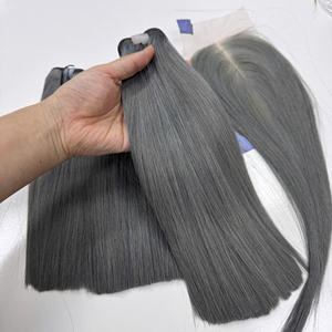 วิกผม100% แท้จากเวียดนามแบบดิบบริสุทธิ์ผมลอนแบบตรงสุดๆสีเกรย์ - Product Image 2