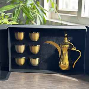 Elegante Cafetera Árabe Dallah de Acero Inoxidable, Tetera Tradicional Hecha a Mano de Oriente Medio para el Hogar, Cafetería, Restaurante - Product Image 5