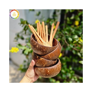 ชามไม้มะพร้าวทำด้วยมือชามไม้ธรรมชาติเป็นมิตรต่อสิ่งแวดล้อมถ้วยเสิร์ฟอาหารบนโต๊ะอาหารแบบยั่งยืน - Product Image 1