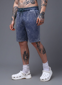 Custom Logo Vintage Distressed Sun Faded French Terry Blank Mesh Fleece Acid Wash <b>Hip</b> Hop 100% Cotton Shorts <b>for</b> Men - Product Image 5