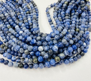 Cuentas Redondas de Sodalita de Rare Gems Factory, 15.5 Pulgadas, Certificadas por Terceros de Rajasthan, para la Fabricación de Joyas - Product Image 2
