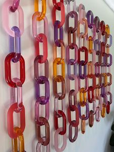 <b>Pastel</b> Resin Chain Link Handicraft Handmade Eco-Friendly Durable Modern Abstract 3D Wall Sculpture for Office and Party <b>Decor</b> - Product Image 3