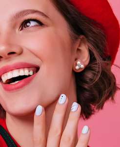 Perle d'eau douce de culture (6-6-1/2mm) & topaze blanche (1/5 ct. T. w.) Clous d'oreilles Trio Cluster en argent sterling | Macy's - Product Image 4