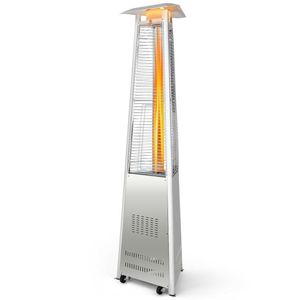Riscaldatore da Patio a Piramide in Acciaio Inox - 42.000 BTU, Riscaldatore Esterno a Propano con Ruote per Campeggio e Patio - Product Image 3