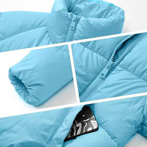 Veste d'hiver matelassée respirante grande taille pour femme, modèle personnalisé, col large, couleur unie, vente en gros - Product Image 5