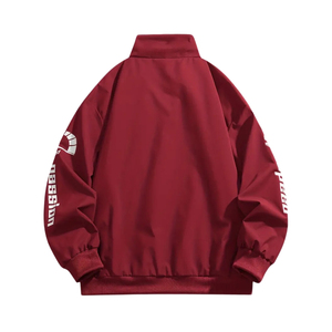 Men's Hooded Color Block <b>Racer</b> Bubble <b>Jacket</b> Winter Stand Collar Zip up Sporty Windbreaker with Letter Print - Product Image 2