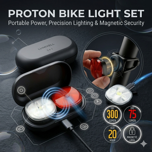 300LM Super Bright Bicycle Front & Tail <b>Light</b> Combo Set with USB-C Rechargeable Case IPX5 for Night Riding - Product Image 1