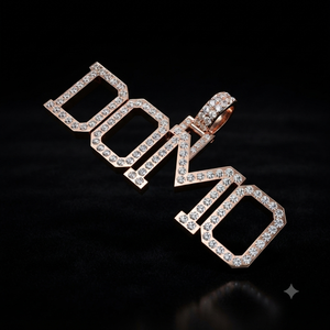 Pendentif personnalisé en or rose massif 10K avec diamant Moissanite, style Hip Hop, breloques lettres en blocs glacés, colliers bijoux, idées cadeaux - Product Image 5