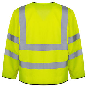 Gilet de sécurité en polyester haute visibilité personnalisé en gros, vêtements de travail réfléchissants unisexes pour les travailleurs de la construction et du trafic - Product Image 4