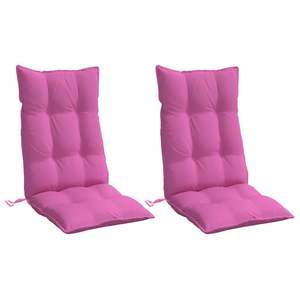 Juego de 2 Cojines para Silla de Respaldo Alto de Tela Oxford Rosa, 100% Poliéster, para Uso en Exteriores - Product Image 3