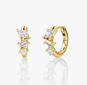 <b>Hoops</b> Earrings Diamond Earrings Gold and <b>Silver</b> Earrings Natural and Lab Grown Diamonds Earrings <b>Hoops</b> Fine Jewelry for Women - Product Image 2