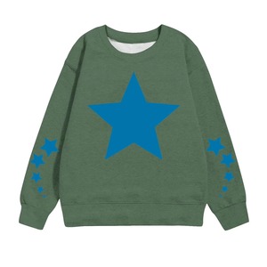 Sudadera de cuello redondo informal de manga larga de punto polar para niños con estampado de estrellas, diseño de manga regular, ropa de otoño e invierno - Product Image 5