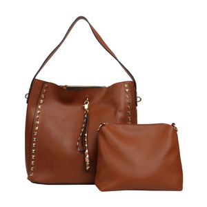 Luxurious Brown Polyester Printed <b>Tote</b> <b>Bag</b> with Studs Adjustable Shoulder Strap Eco Friendly Digital Water Resistant Outdoor Use - Product Image 2