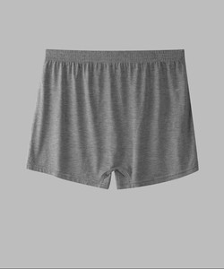 Boxers pour hommes - Tissu modal doux, haute élasticité et coupe ample, sous-vêtements gris clair uni pour un usage quotidien décontracté - Product Image 2