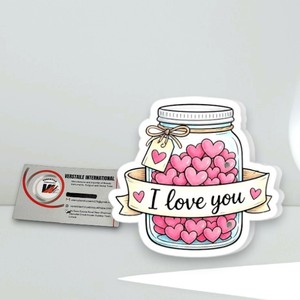 Mini tuiles pour extensions de cils Love Lash, marque privée, en acrylique magnétique, avec logo personnalisé, motif 'I Love You' en pot et plaque cœur, écologiques - Product Image 3