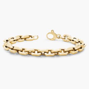 Pulsera de Oro Facetada Pequeña de 8 Pulgadas para Hombre en Oro Amarillo - Product Image 3