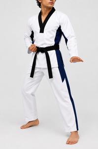 Uniforme de Judo Blanco Unisex OEM en Oferta, Detalles en Azul Marino, Corte Regular, Ropa de Artes Marciales para Adultos, 100% Algodón, Secado Rápido, Duradero - Product Image 2
