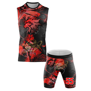 Custom Sublimated 7v7 Team Uniform Set Red Dragon Print Jersey Shorts <b>Backpack</b> Unisex Athletic Wear All Seasons Moisture Wicking - Product Image 3