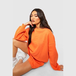 Conjunto de 2 Piezas para Mujer, Camiseta y Pantalones Cortos de Felpa Francesa 100% Algodón, Cuello en V, Manga Corta, Corte Regular, Secado Rápido, Color Sólido - Product Image 2